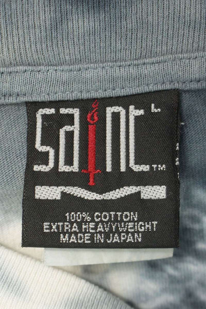SAINT MICHAEL NIN Logo Tie-Dye Vintage Long Sleeve Tee Gray Size L