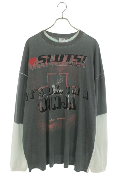 VETEMENTS 18AW Transfer Print Oversized Long Sleeve Tee Size XS