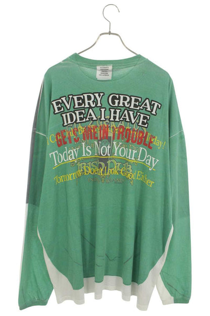 VETEMENTS 18AW Transfer Print Oversized Long Sleeve Tee Size XS