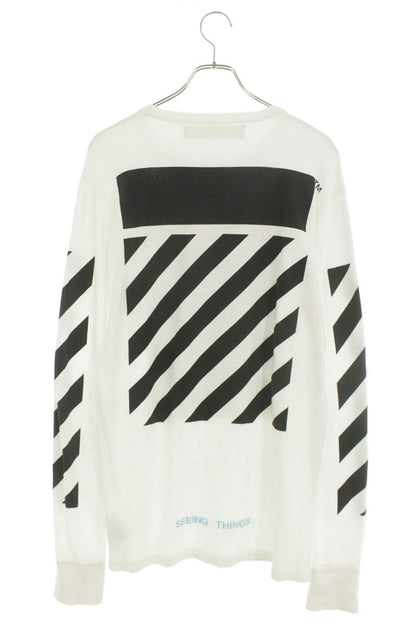 OFF-WHITE Back Bias Caravaggio Long Sleeve Cotton Tee White Size M