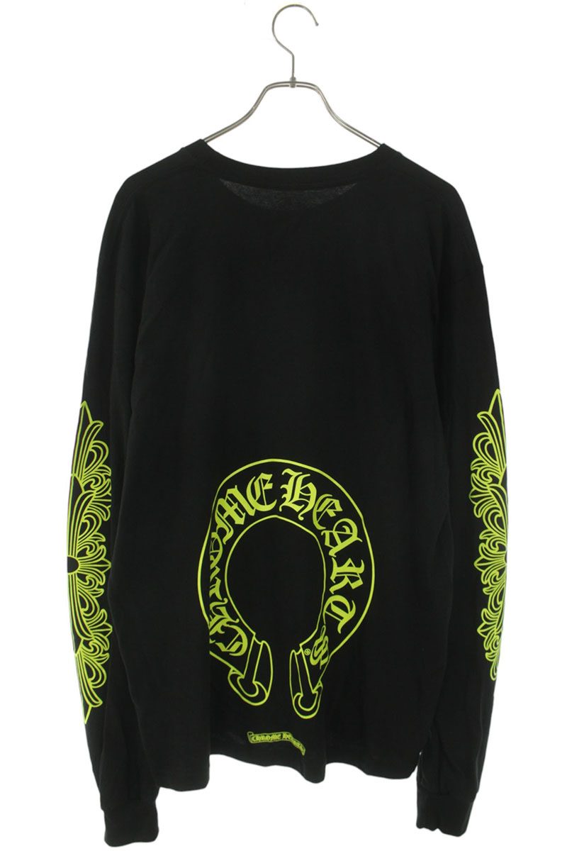 Chrome Hearts Back Horseshoe Arm Tee Black/Yellow Size XL