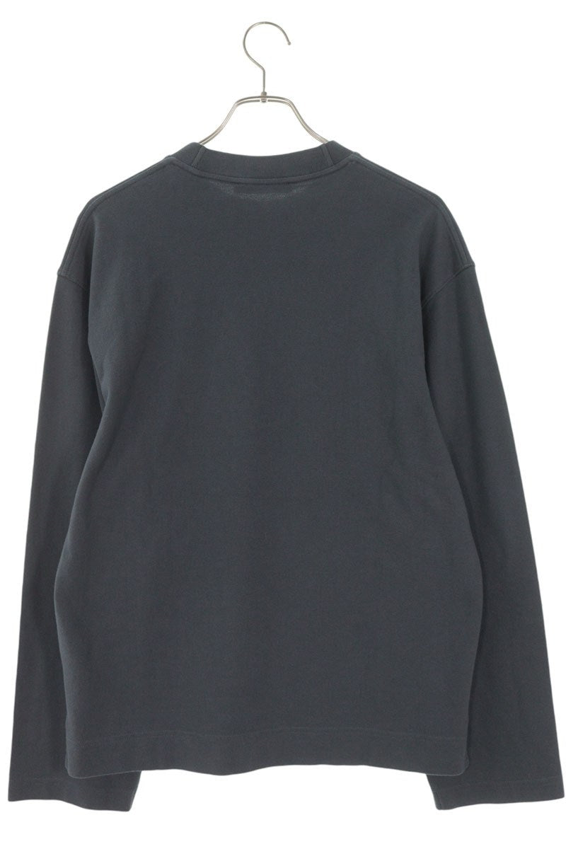 ACNE STUDIOS Logo Embroidered Piqué Long Sleeve Tee Navy Size XXS