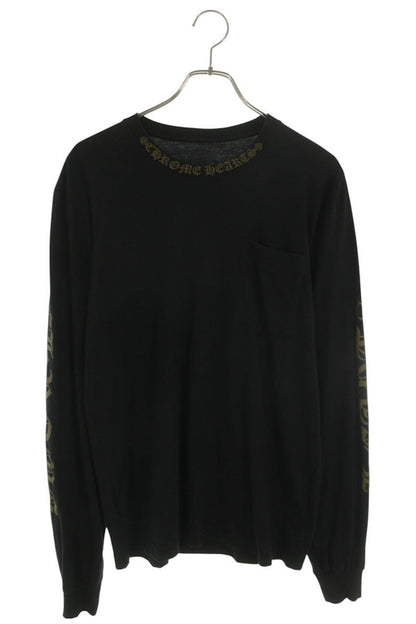 Chrome Hearts Neck Logo Print Long Sleeve Tee Black Size M
