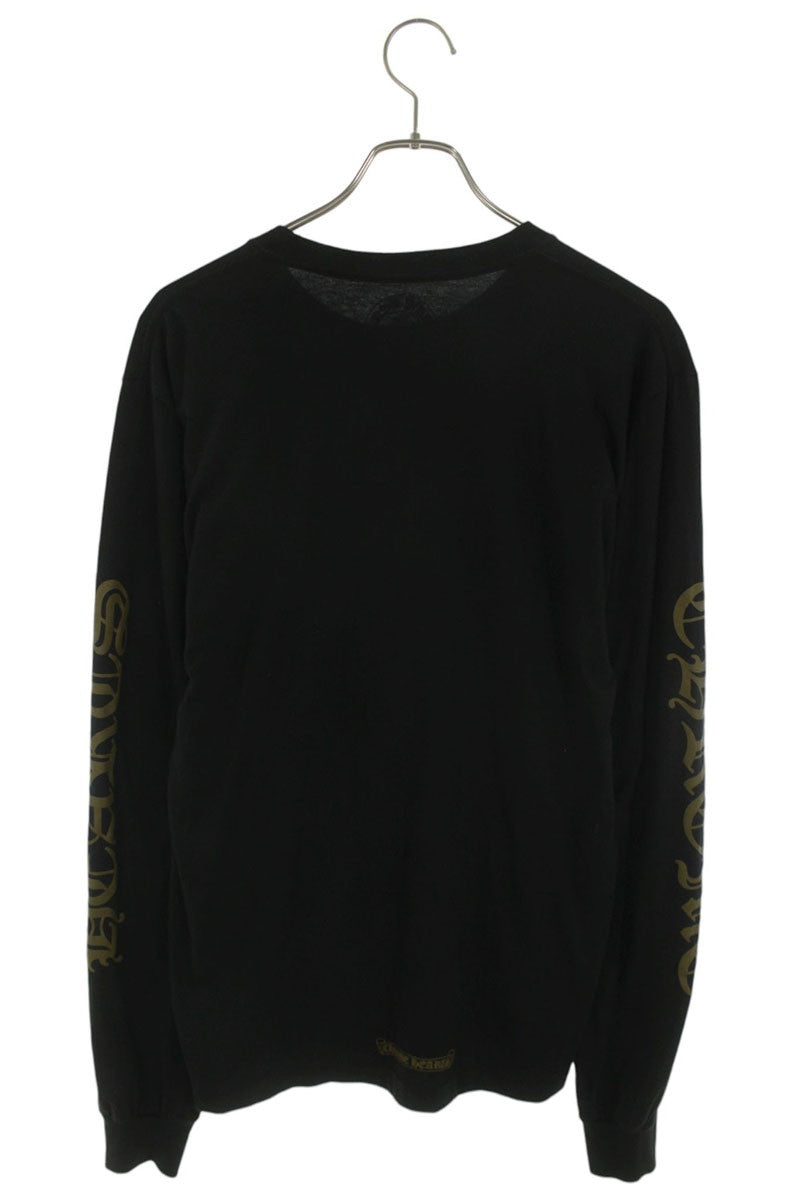 Chrome Hearts Neck Logo Print Long Sleeve Tee Black Size M