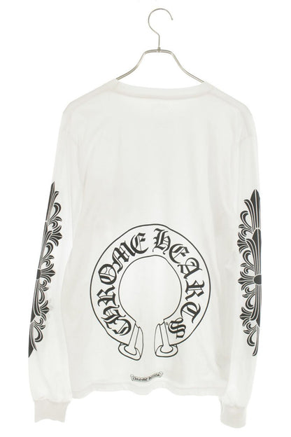 Chrome Hearts Horseshoe Floral Print Long Sleeve Tee White Size M