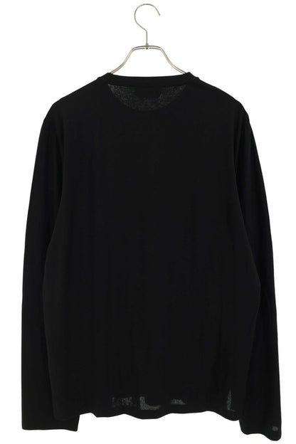 HERMES Shoulder H-Stitch Long Sleeve Cotton Tee Black Size L