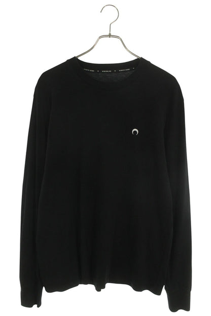 Marine Serre Logo Long Sleeve Cotton T-Shirt Black Size L