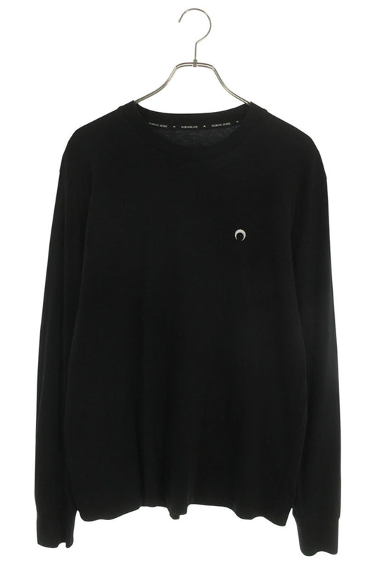 Marine Serre Logo Long Sleeve Cotton T-Shirt Black Size L