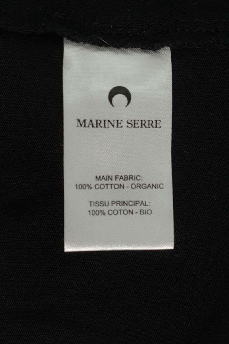 Marine Serre Logo Long Sleeve Cotton T-Shirt Black Size L