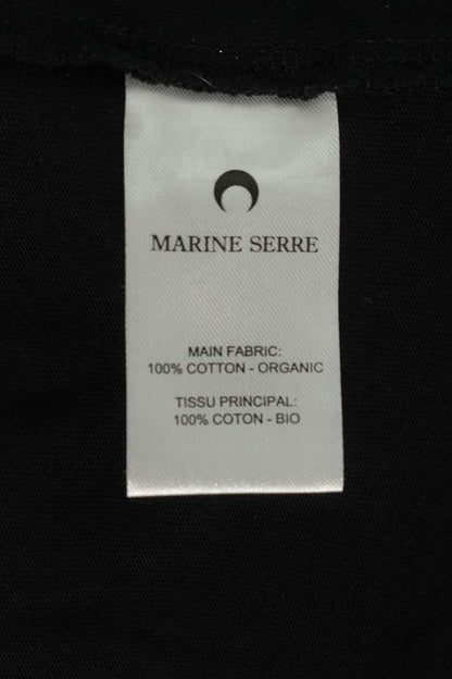 Marine Serre Logo Long Sleeve Cotton T-Shirt Black Size L