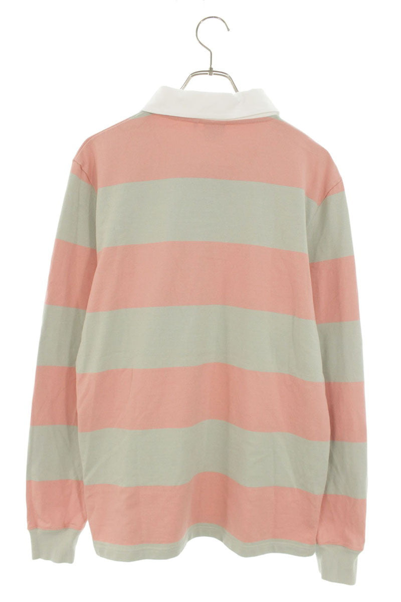 DIOR 26SS Logo Embroidered Stripe Long Sleeve Polo Size M