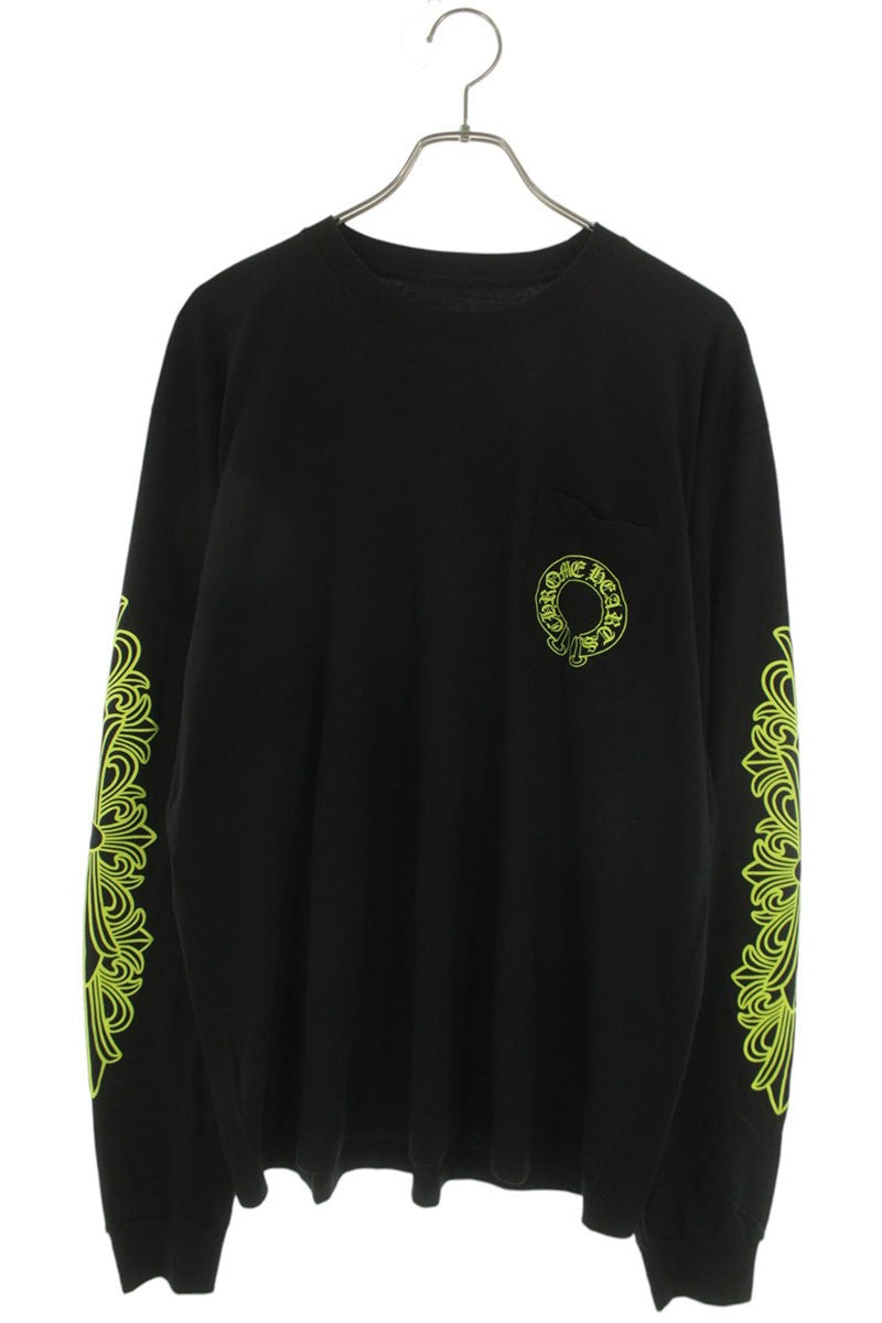Chrome Hearts Floral Sleeve Back Tee Black/Yellow Size L