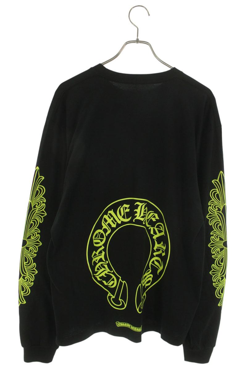 Chrome Hearts Floral Sleeve Back Tee Black/Yellow Size L