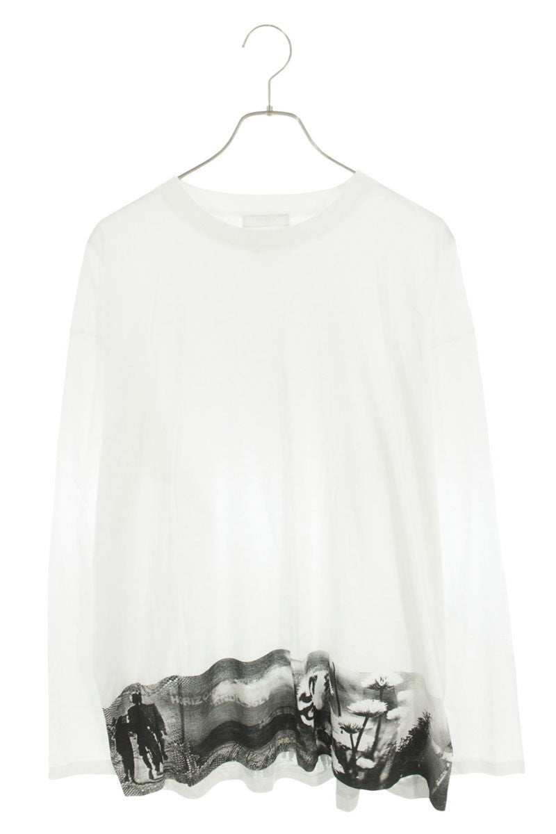 PRADA Contrast Print Cotton Long Sleeve Tee Multi Size L