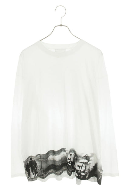 PRADA Contrast Print Cotton Long Sleeve Tee Multi Size L