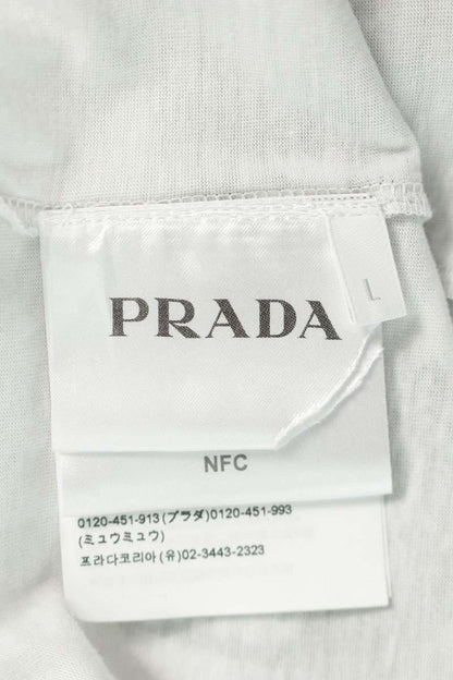 PRADA Contrast Print Cotton Long Sleeve Tee Multi Size L