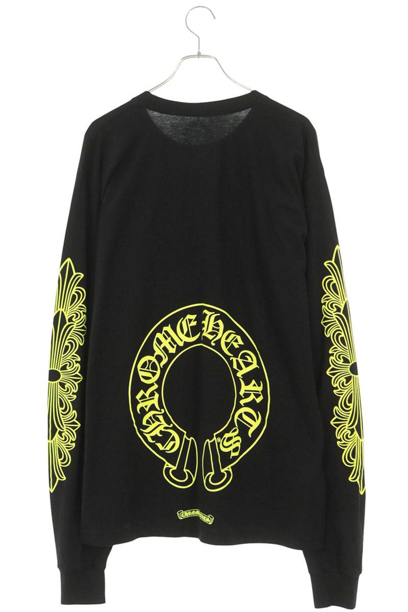 Chrome Hearts Floral Sleeve Back Tee Black/Yellow Size XL