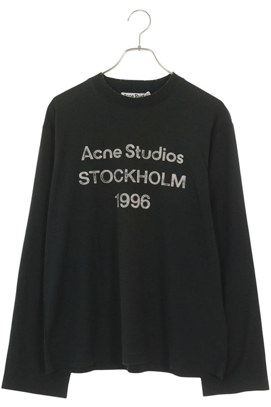 ACNE STUDIOS Logo Print Vintage Long Sleeve Tee Black Size XXS