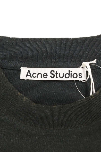 ACNE STUDIOS Logo Print Vintage Long Sleeve Tee Black Size XXS