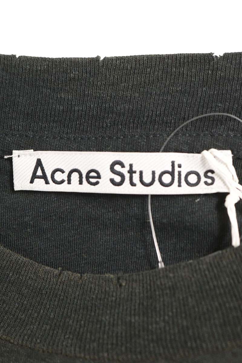 ACNE STUDIOS Logo Print Vintage Long Sleeve Tee Black Size XS