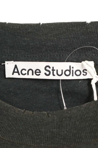 ACNE STUDIOS Logo Print Vintage Long Sleeve Tee Black Size XS
