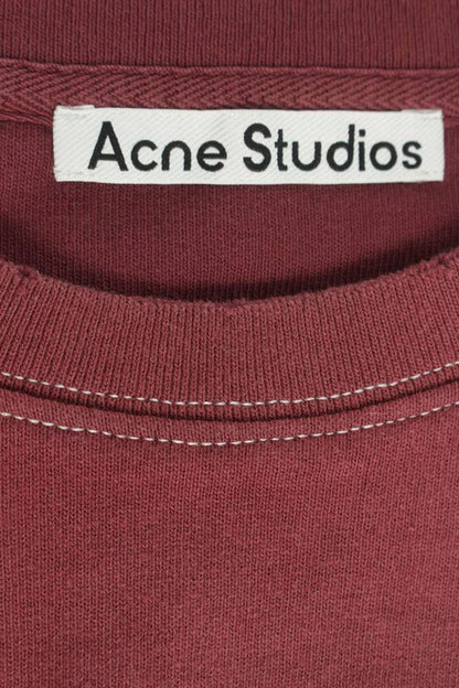 ACNE STUDIOS Numbering Logo Cotton Long Sleeve Tee Red Size S