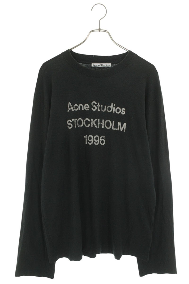 ACNE STUDIOS Front Logo Long Sleeve T-Shirt Black Size M
