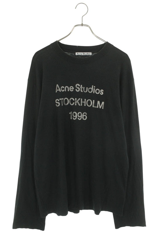 ACNE STUDIOS Front Logo Long Sleeve T-Shirt Black Size M