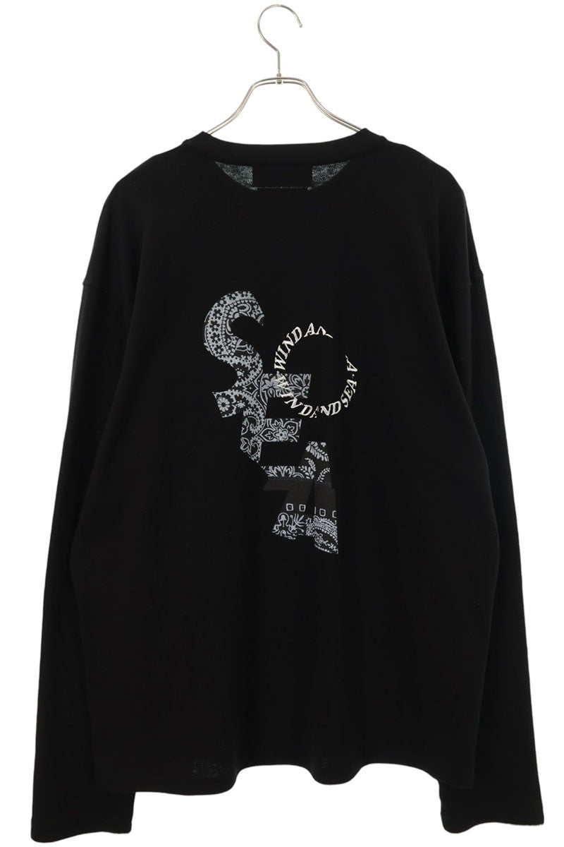 MIYAGIHIDETAKA x WIND AND SEA Paisley Logo Long Sleeve Tee Size XL