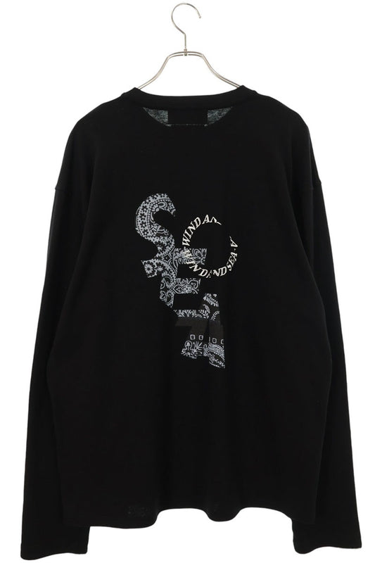 MIYAGIHIDETAKA x WIND AND SEA Paisley Logo Long Sleeve Tee Size XL