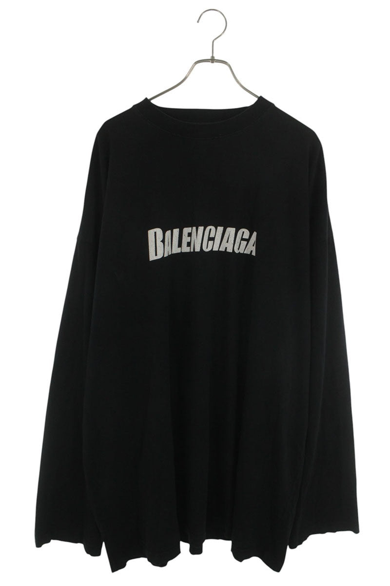 BALENCIAGA 23SS Vintage Wash Oversized Long Sleeve Tee Black Size 5