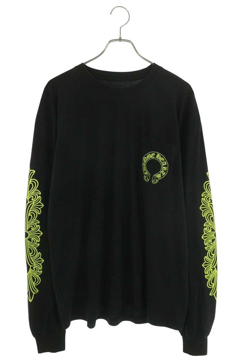 Chrome Hearts Floral Horseshoe Print Tee Black/Yel Size XL