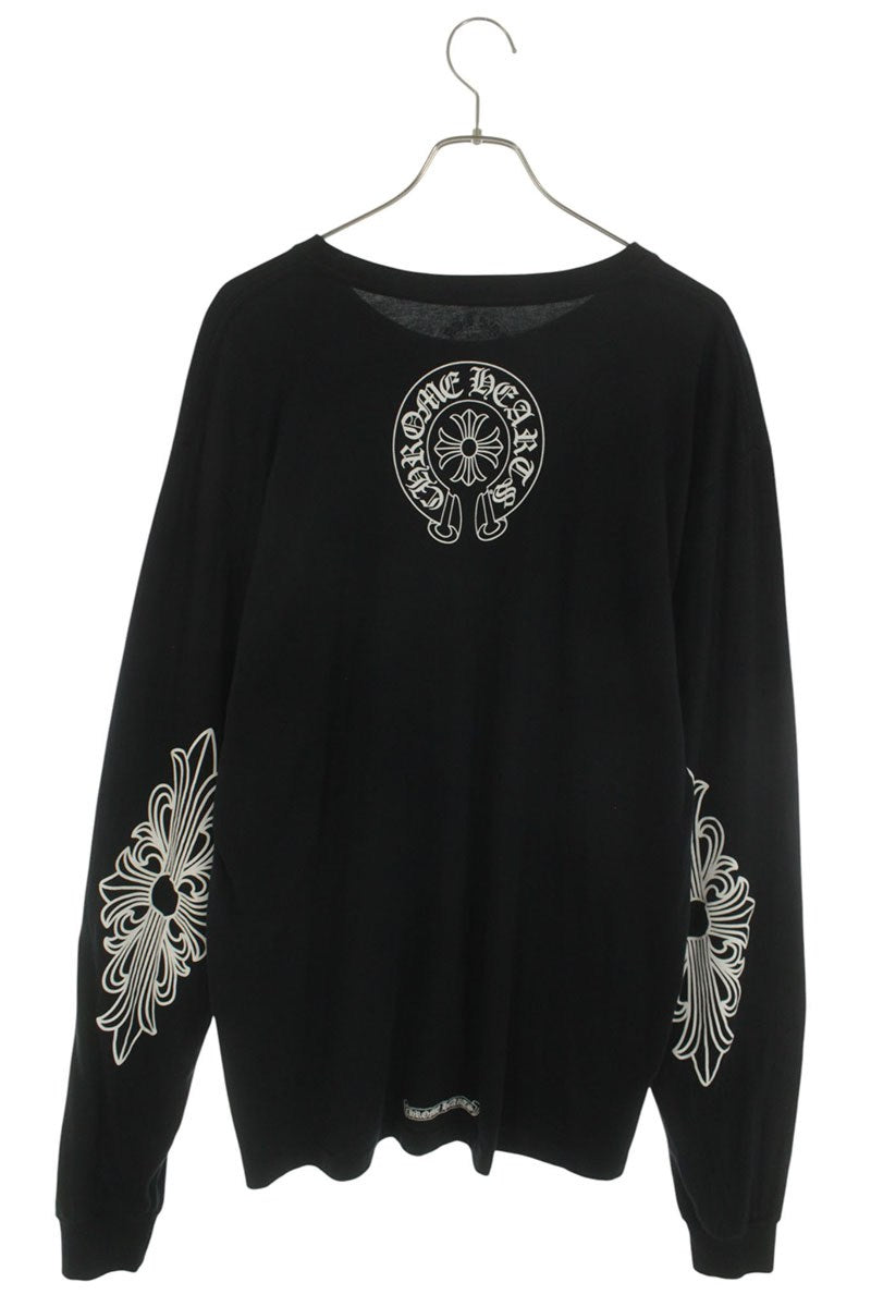 Chrome Hearts Floral Sleeve Neck Logo Print Long Sleeve Tee Size XL