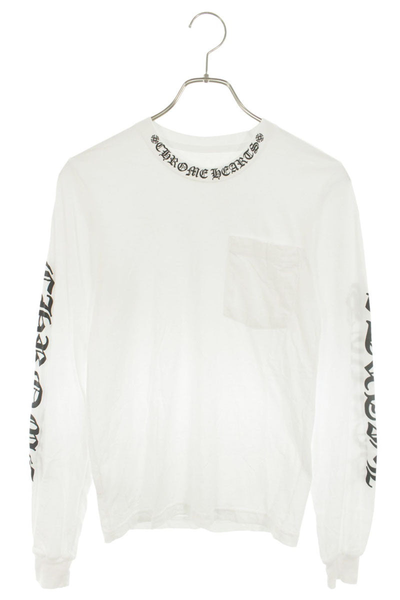 Chrome Hearts Neck Sleeve Logo Print Long Sleeve Tee White Size XS