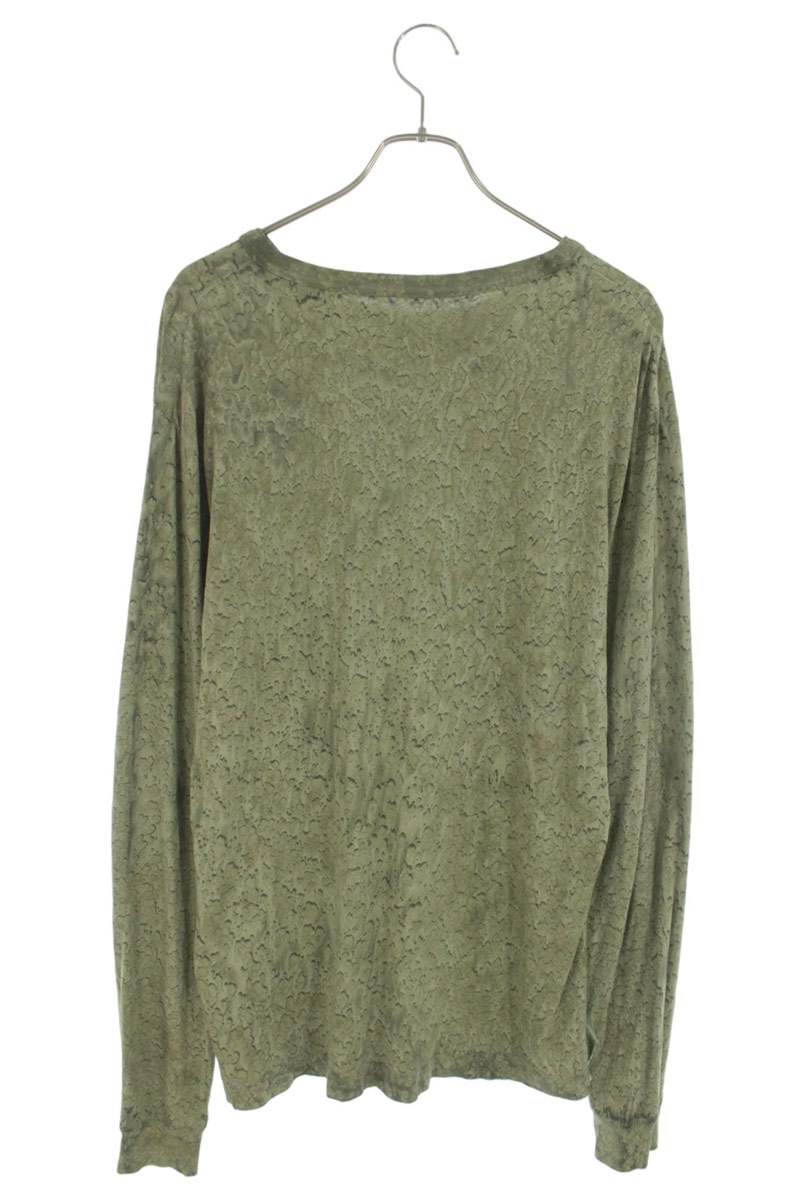 ALEXANDER WANG Embossed Logo Cotton Hemp Long Sleeve Tee Size S