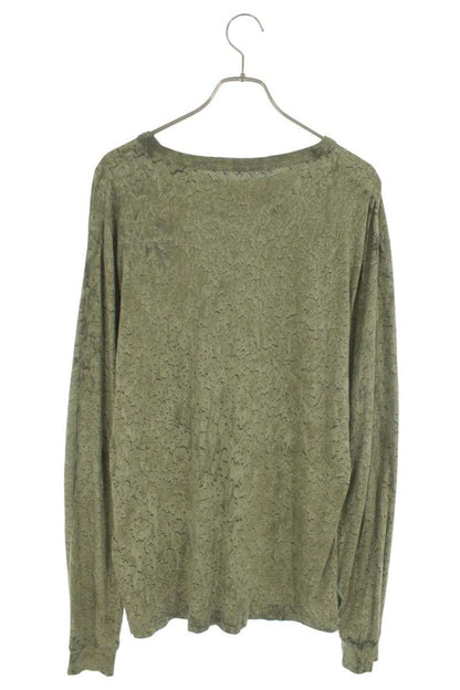 ALEXANDER WANG Embossed Logo Cotton Hemp Long Sleeve Tee Size S