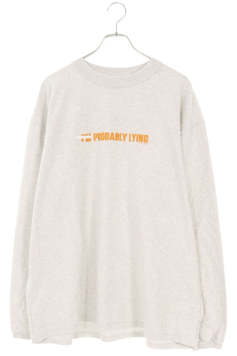VETEMENTS VAMPIRE Print Oversized Long Sleeve Tee Gray Size S