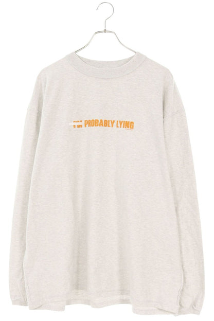 VETEMENTS VAMPIRE Print Oversized Long Sleeve Tee Gray Size S