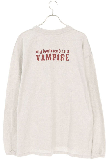 VETEMENTS VAMPIRE Print Oversized Long Sleeve Tee Gray Size S