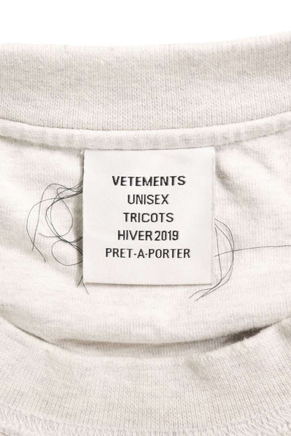 VETEMENTS VAMPIRE Print Oversized Long Sleeve Tee Gray Size S