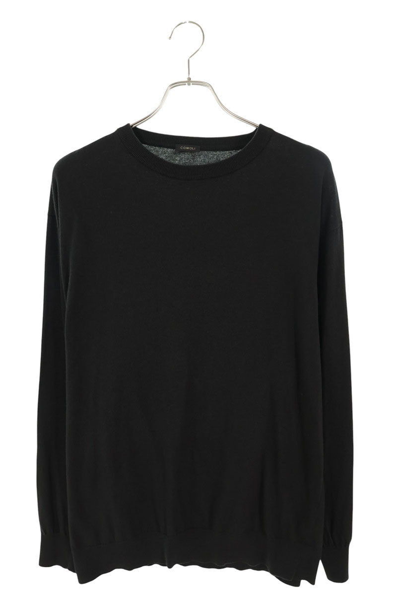 COMOLI Cotton Long Sleeve Tee Black Size L