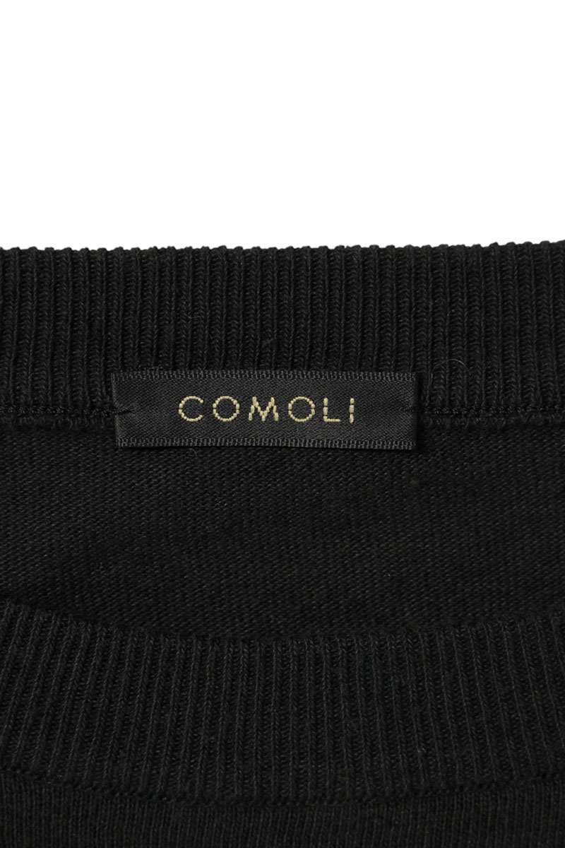 COMOLI Cotton Long Sleeve Tee Black Size L