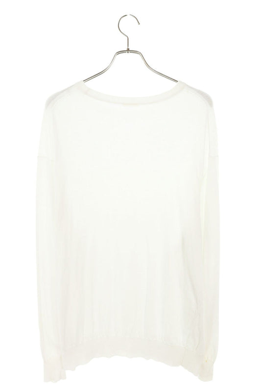 COMOLI Cotton Crewneck Long Sleeve Tee White Size L