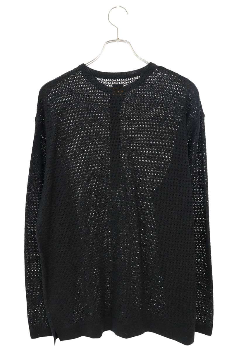 BATONER Henley Neck Summer Knit Long Sleeve Tee Black Size L