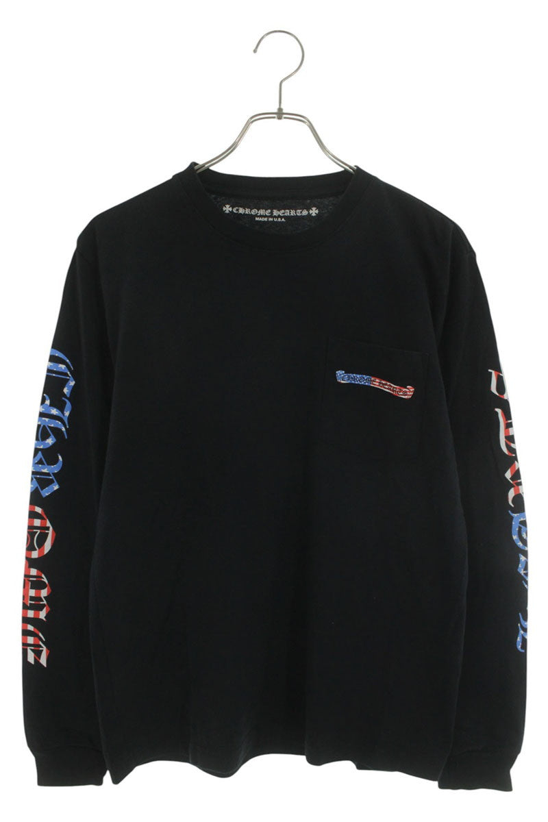 Chrome Hearts PPO US SCRL American Flag Long Sleeve Tee Black Size M