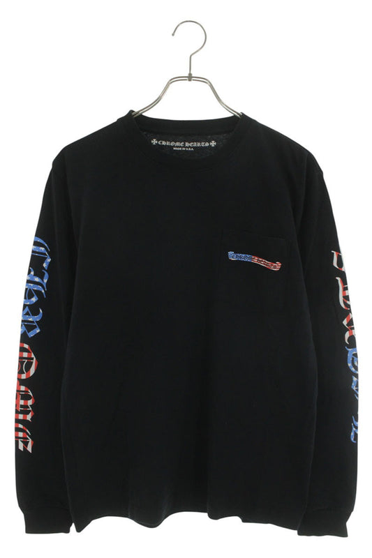 Chrome Hearts PPO US SCRL American Flag Long Sleeve Tee Black Size M