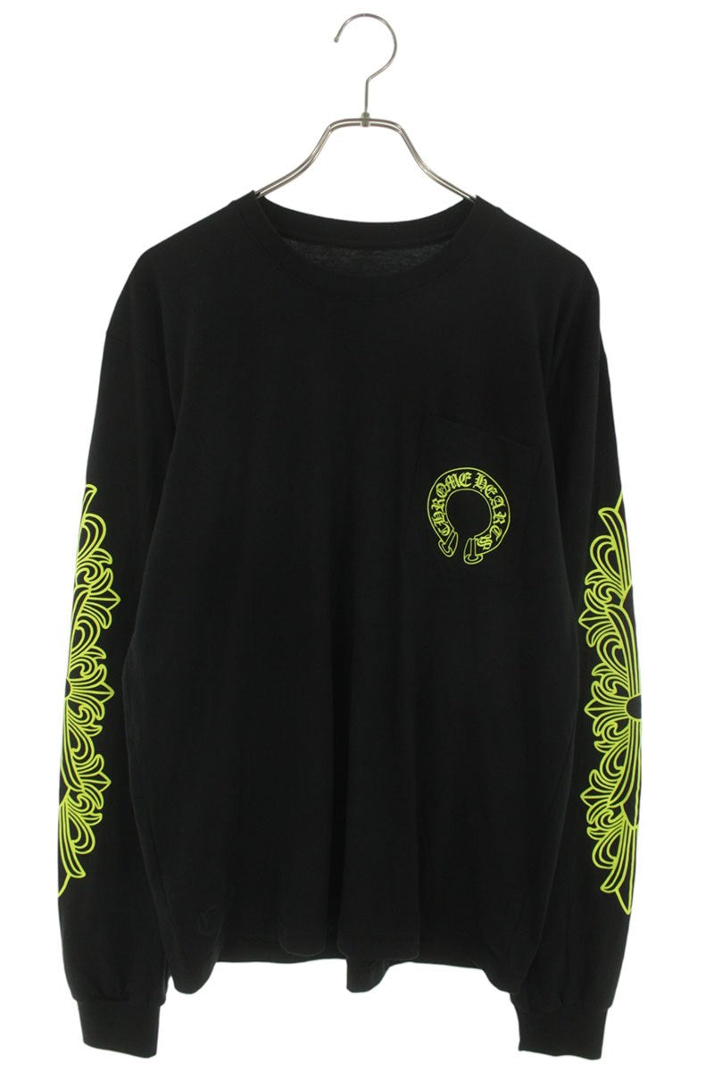 Chrome Hearts Floral Sleeve Back Horseshoe Print Long Sleeve Size L