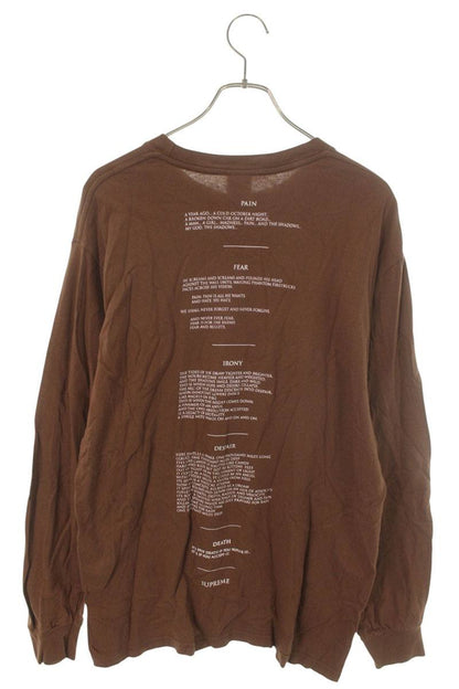 SUPREME 21AW The Crow Long Sleeve Tee Front Print Brown Size M
