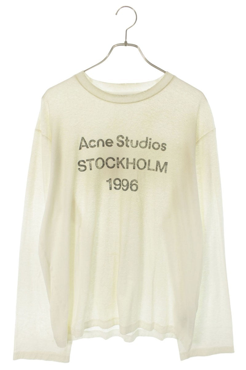 ACNE STUDIOS Logo Print Relaxed Fit Vintage Long Sleeve Tee Size S