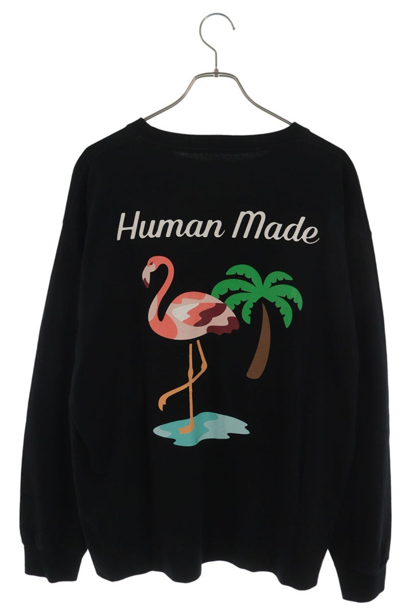 HUMAN MADE Flamingo Print Long Sleeve Tee Black Size XL